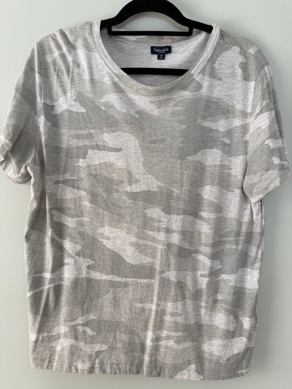 Splendid Light Gray Camo Short Sleeve Crewneck T-Shirt - size XL